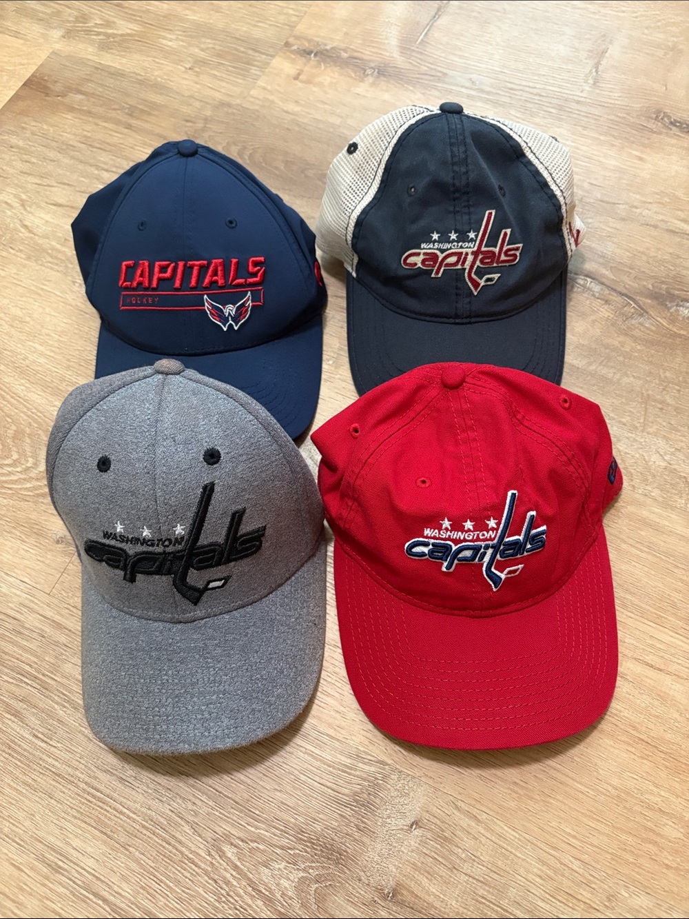 4 Washington Capitals NHL Hockey Baseball Caps Hats